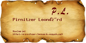 Pirnitzer Leonárd névjegykártya